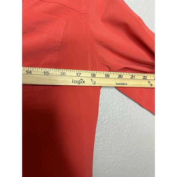 Title Nine Nimblene Shift Coral Orange Quarter Zip Pockets Roll Tab Sleeves Med - Picture 8 of 12